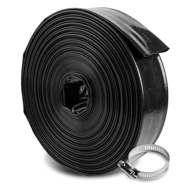 2 in. x 100 ft. Swimming Pool Backwash Hose Discharge Hose with Clamp