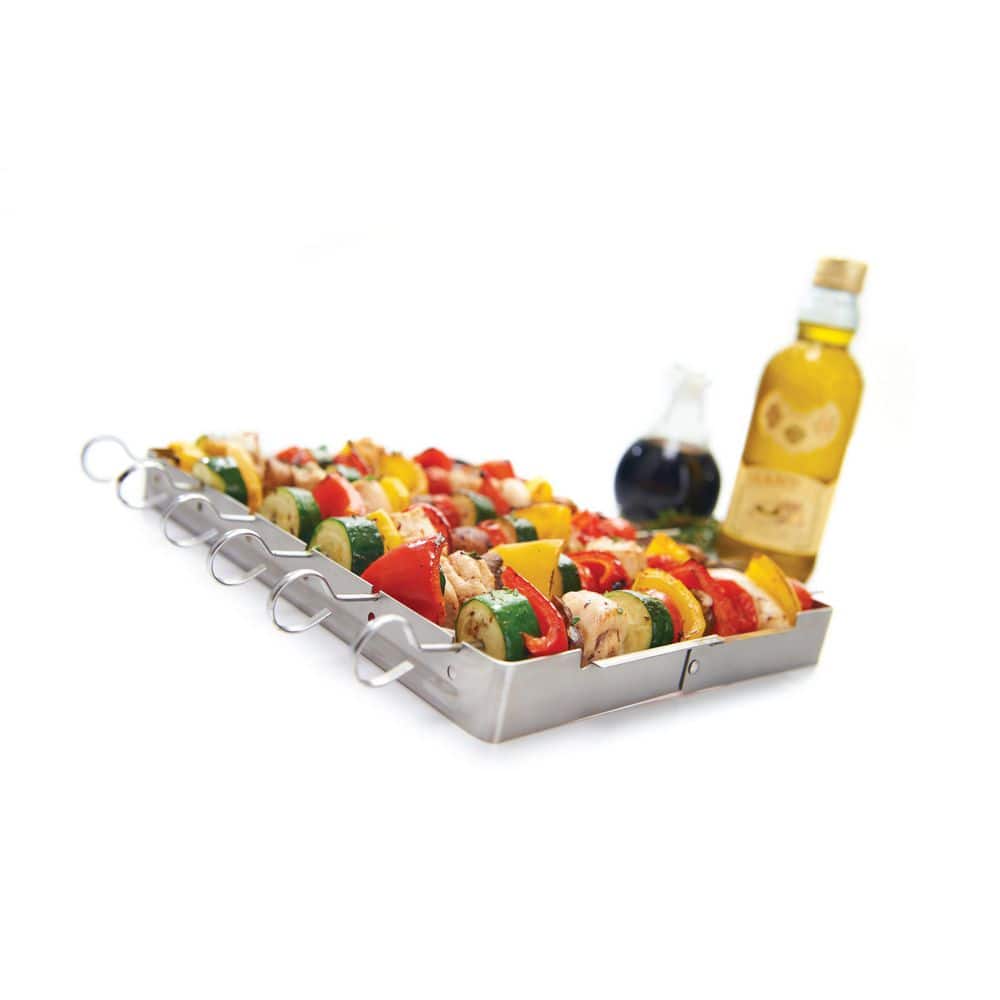 Stainless Steel Folding Kebab Rack with Skewers