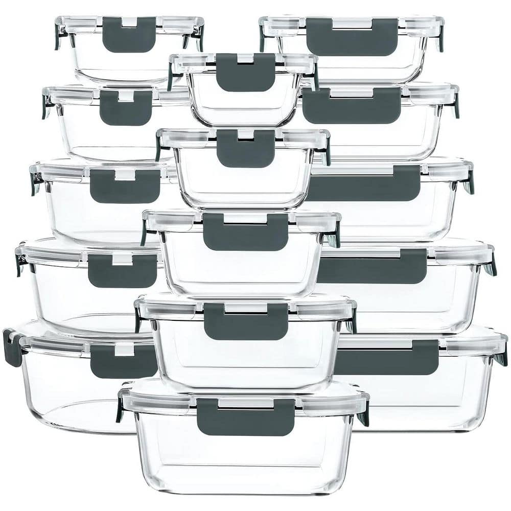 15 Pack Airtight Glass Food Storage Containers with Snap Locking Lids Microwave Oven Freezer Dishwasher Safe Set price history on PriceWatchPro