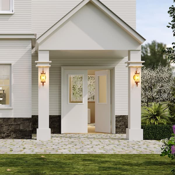 64 in. x 80 in. Universal/Reversible Half Lite Tempered Clear Glass White Primed Pine Wood Front Door Slab
