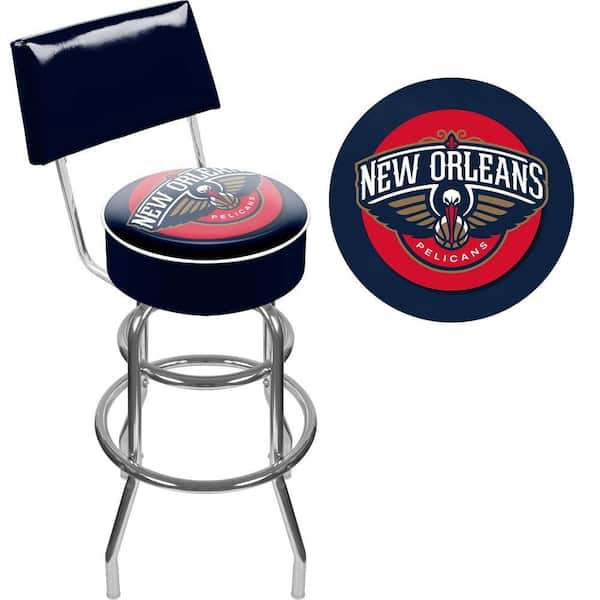 Trademark Global New Orleans Pelicans NBA 31 in. Chrome Padded Swivel Bar Stool