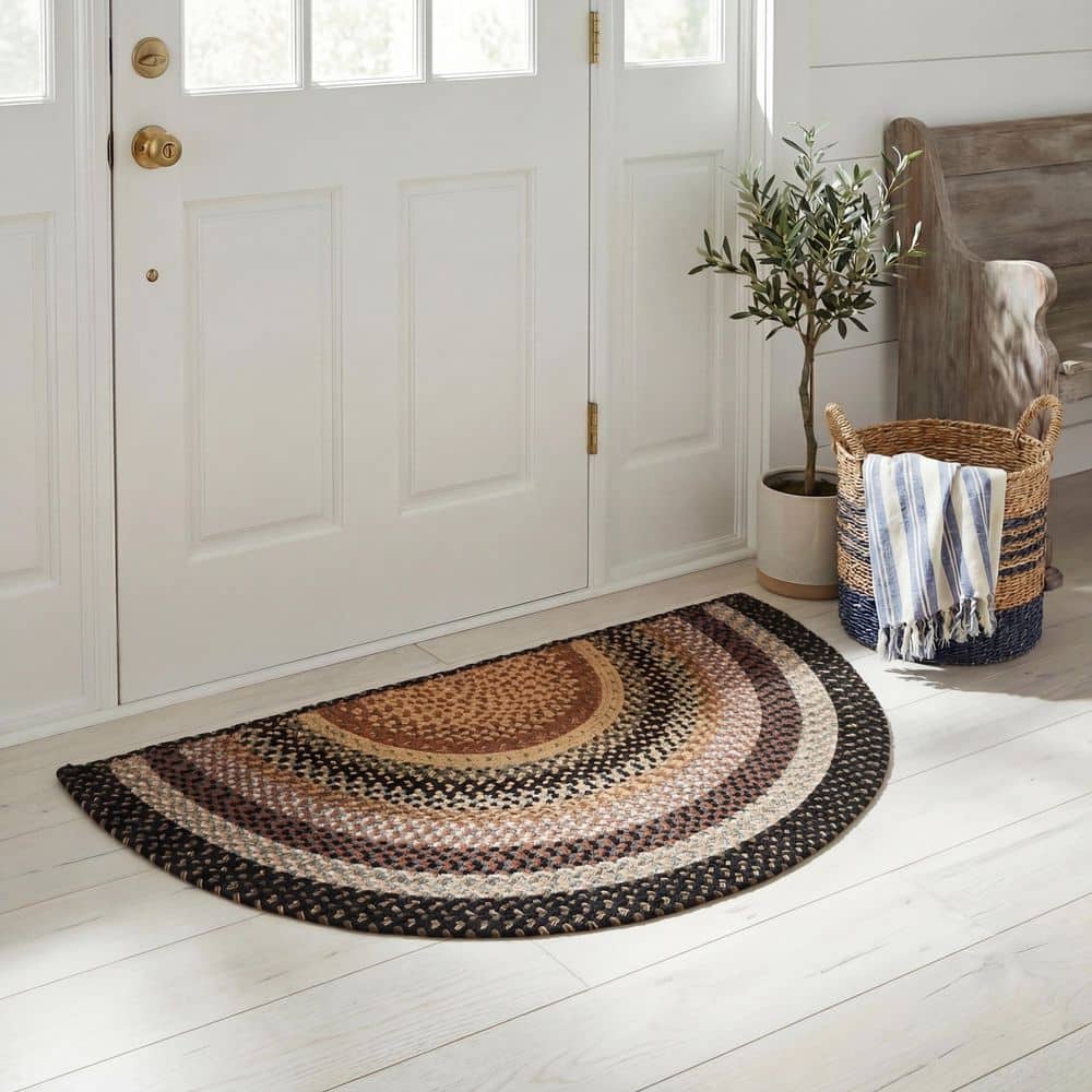 SAFAVIEH Braided 2 ft. x 4 ft. Multi Machine Washable Border Interlaced ...