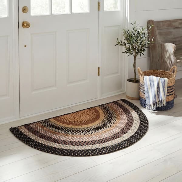 Braided 2 ft. x 4 ft. Multi Machine Washable Border Interlaced Specialty Area Rug
