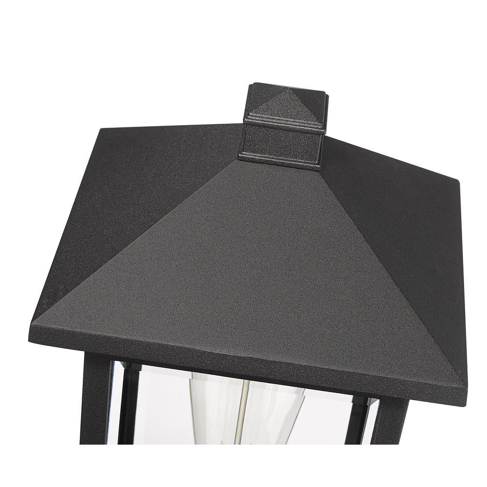 Portland Black Cast Aluminum 18" Outdoor Pier Mount Lantern