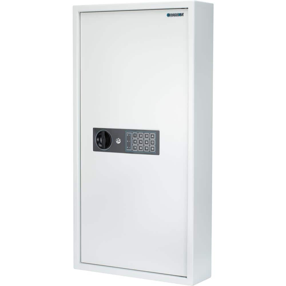 White Steel Digital Keypad Wall Safe with 180 Key Capacity