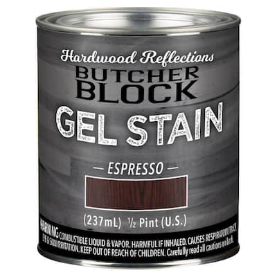 1/2 pt. Espresso Oil-Based Satin Interior Butcher Block Wood Gel Stain