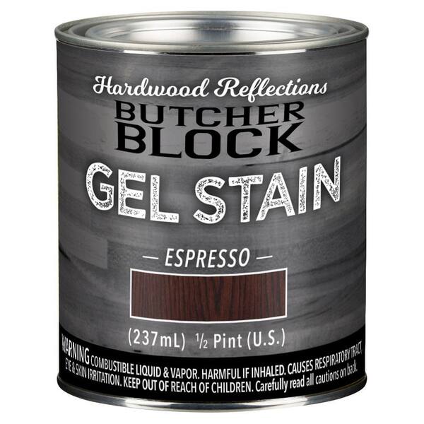 HARDWOOD REFLECTIONS Half Pint Oil-Based Satin Interior Butcher Block Wood Gel Stain in Espresso