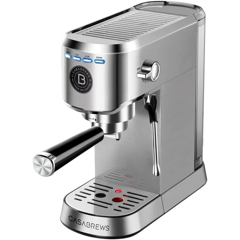 CASABREWS CM5418BASIC 2 Cup Stainless Steel Silver Espresso Machine with Space Saving Design HD US CM5418Basic SIL The Home Depot