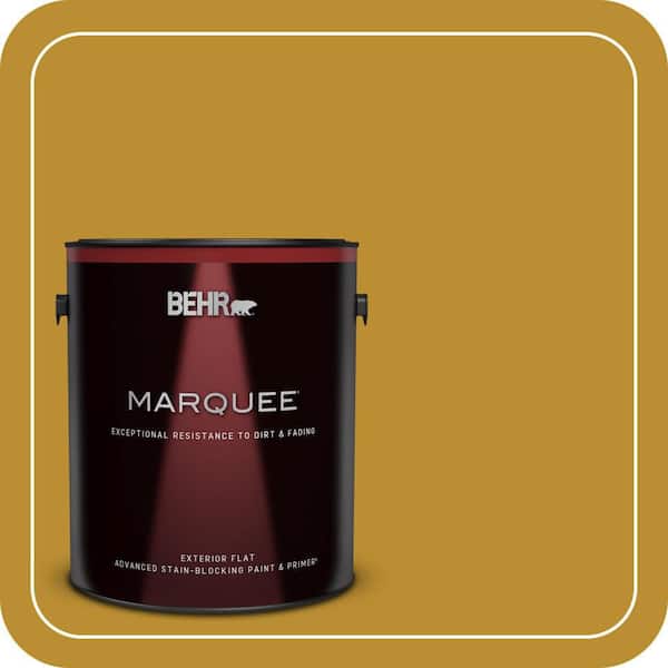 BEHR MARQUEE 1 gal. #360D-7 Brown Mustard Flat Exterior Paint & Primer