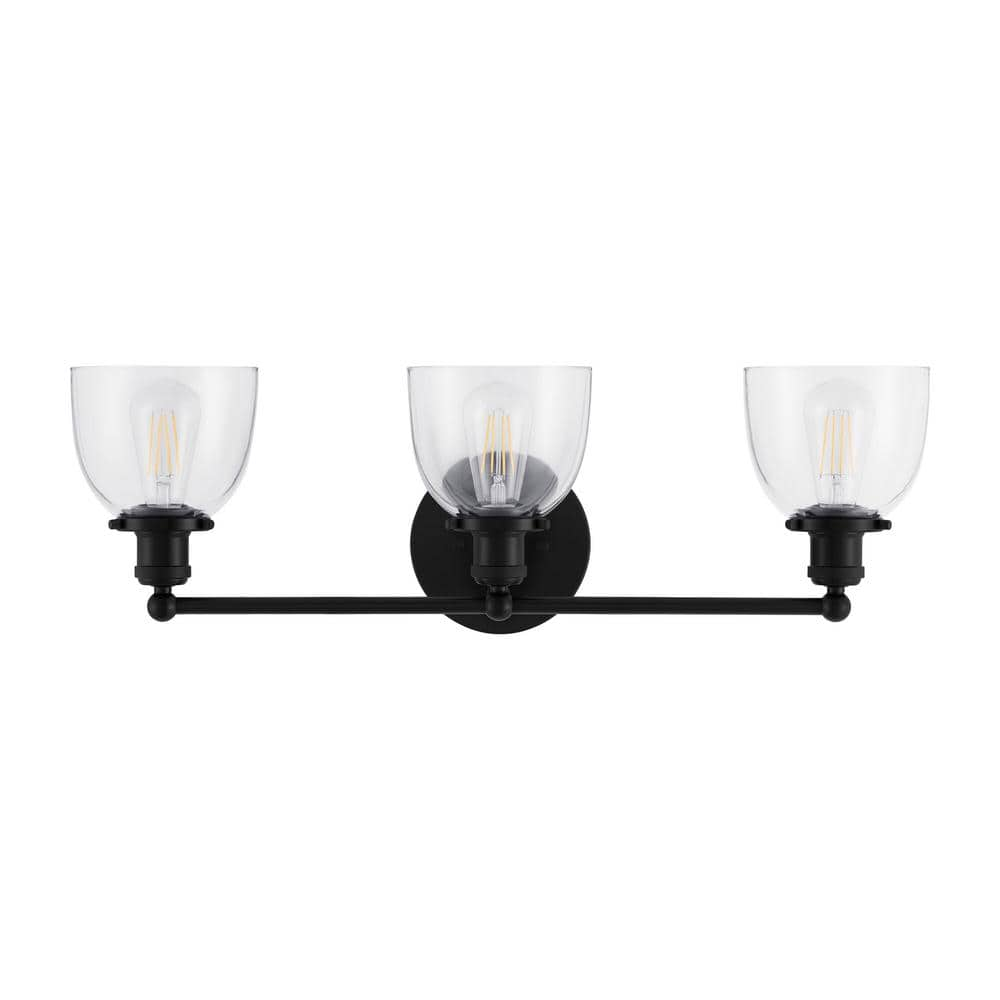 Home Decorators Collection Evelyn 26.75 in. 3-Light Matte Black ...