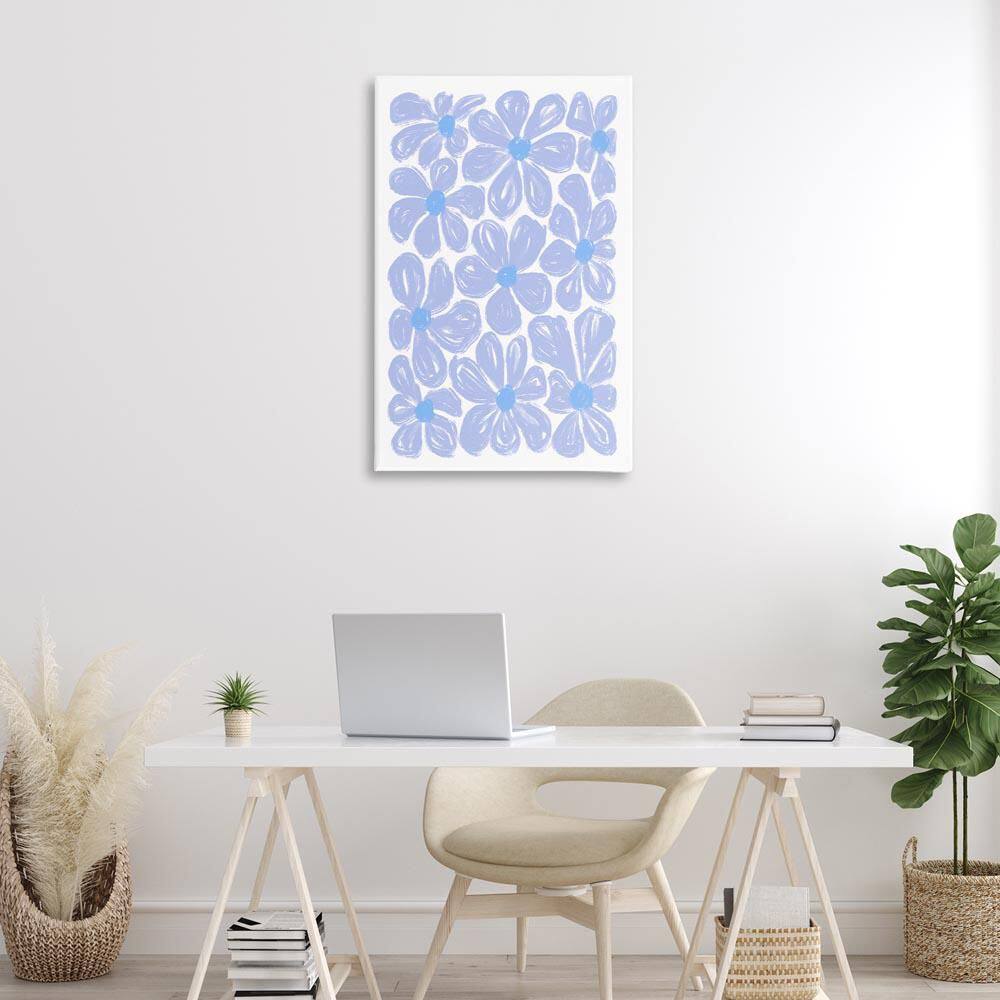 Blue Blooms Patterned by Martina Pavlova Unframed Nature Graphic Art Print 36 in. x 24 in. price history on PriceWatchPro