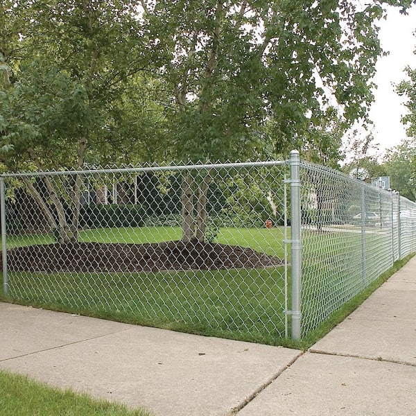 6-ft H x 2-in W 16-Gauge Black Galvanized Steel Line Chain Link Fence Post