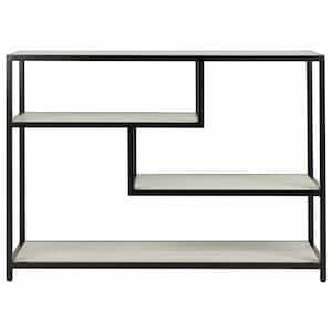 Reese 42 in. Off-White/Black Wood Console Table