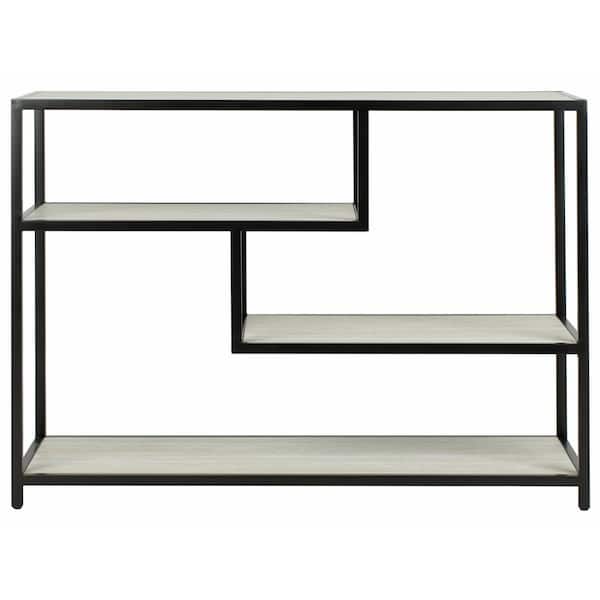 SAFAVIEH Reese 42 in. Off-White/Black Wood Console Table