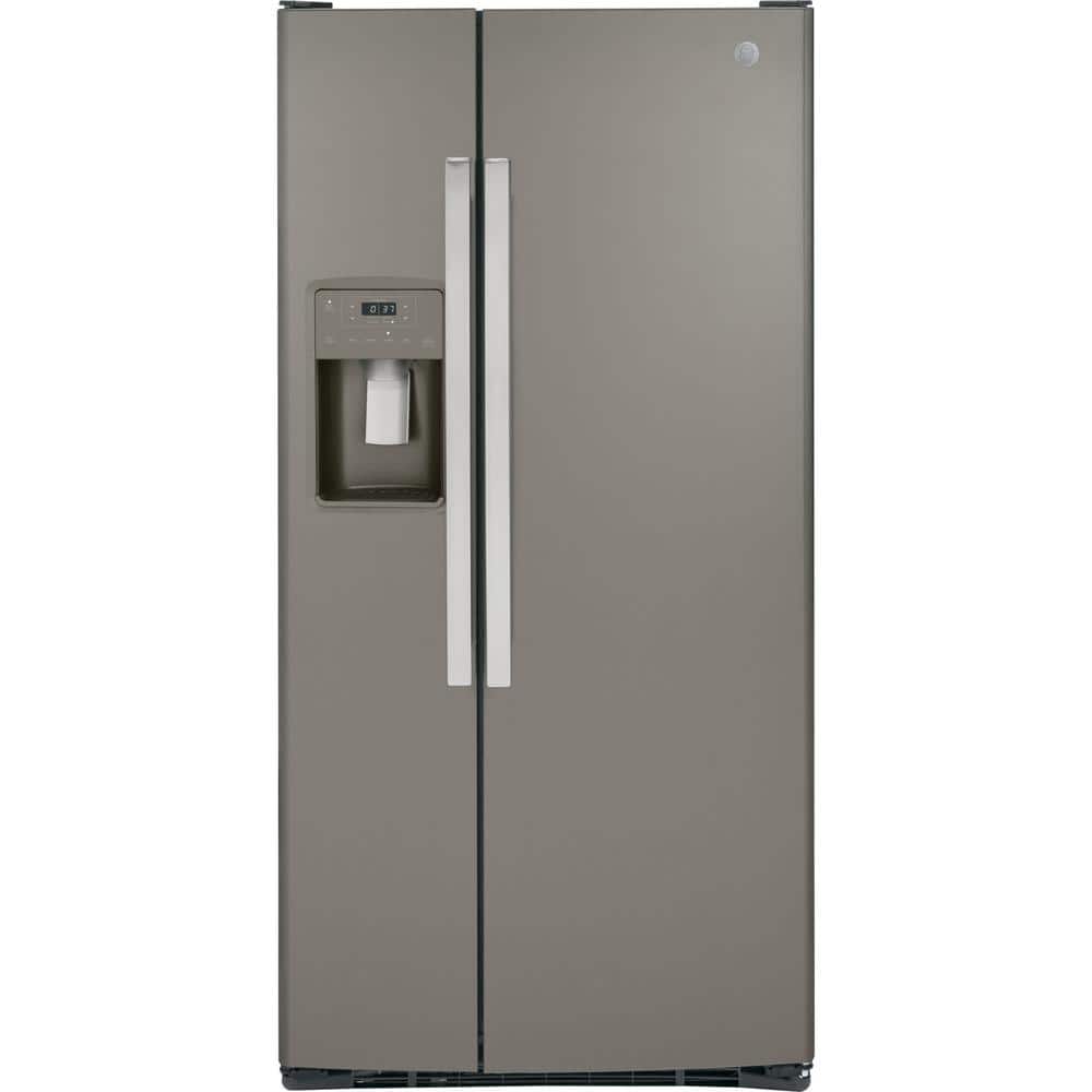 23.0 cu. ft. Side by Side Refrigerator in Slate, Standard Depth, Grey