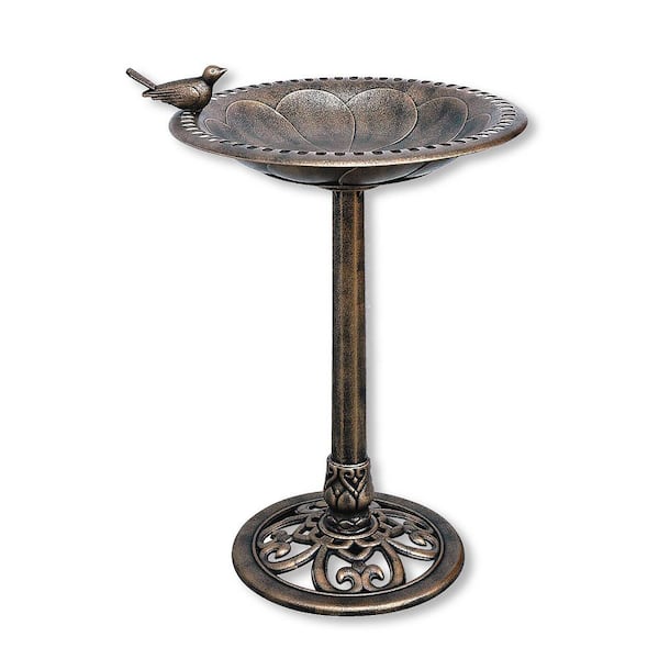 Backyard Expressions Bronze Polyresin Lightweight Outdoor Garden Birdbath