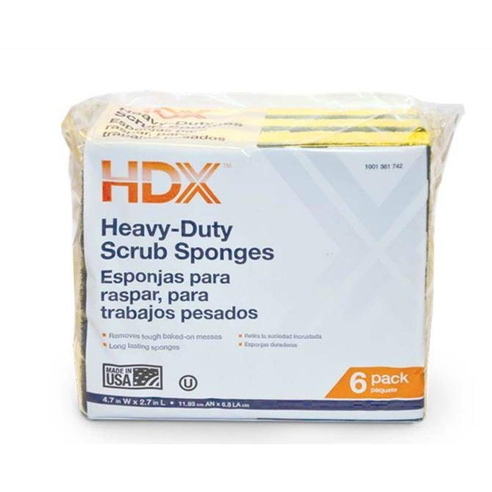 HDX Heavy Duty Scrub Sponges with Scour Pad (6Pack) K032426 The Home