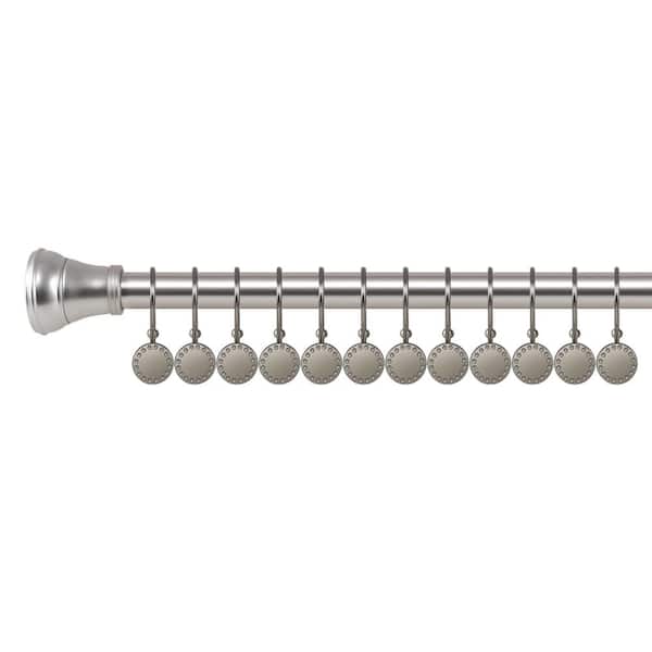 Allen + Roth 12-Pack Brushed Nickel Single Shower Curtain Hooks Stainless Steel | SHLSNH01SN
