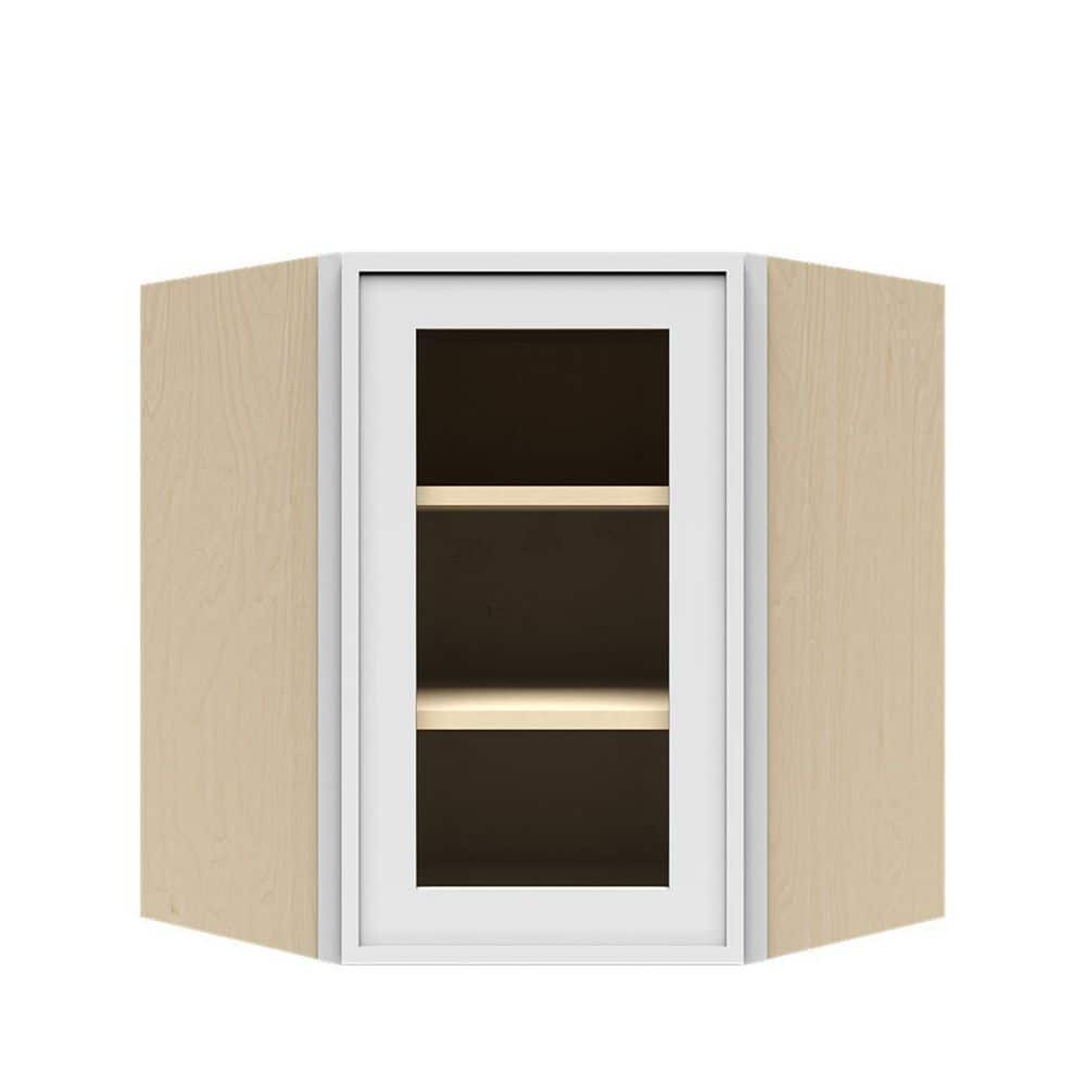Slim Shaker Assembled 24 in. W x 30 in. H x 12 in. D Wall Diagonal Corner Kitchen Cabinet in White price history on PriceWatchPro