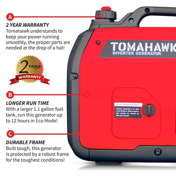 2000-Watt Gas Powered Recoil Start Inverter Generator with 2.5 HP Engine