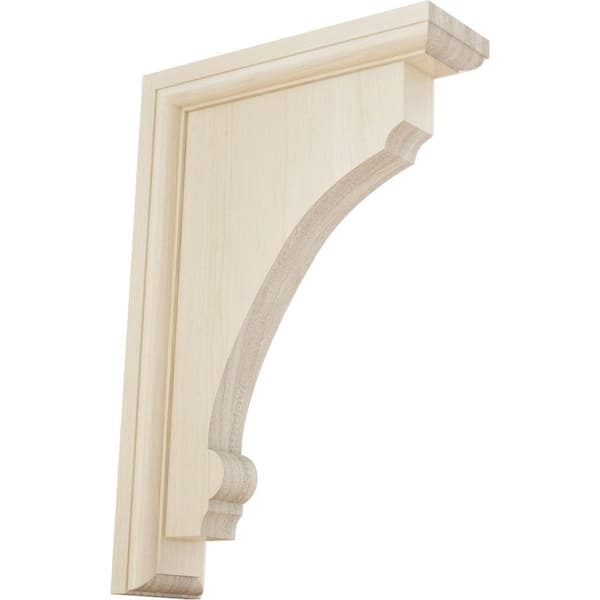 Ekena Millwork 2-1/2 in. x 12 in. x 8 in. Rubberwood Extra Large Thompson Bracket