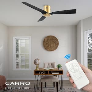 Modena 52 in. Indoor Gold 10-Speed DC Motor Flush Mount Ceiling Fan with Remote Control