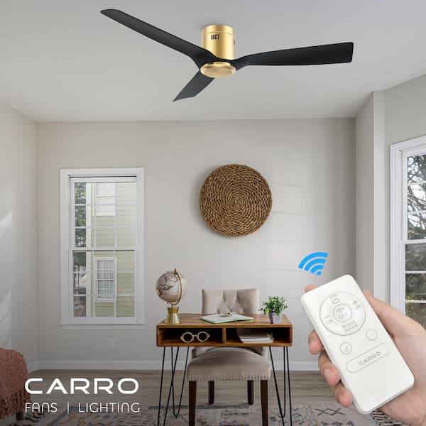 Modena 52 in. Indoor Gold 10-Speed DC Motor Flush Mount Ceiling Fan with Remote Control