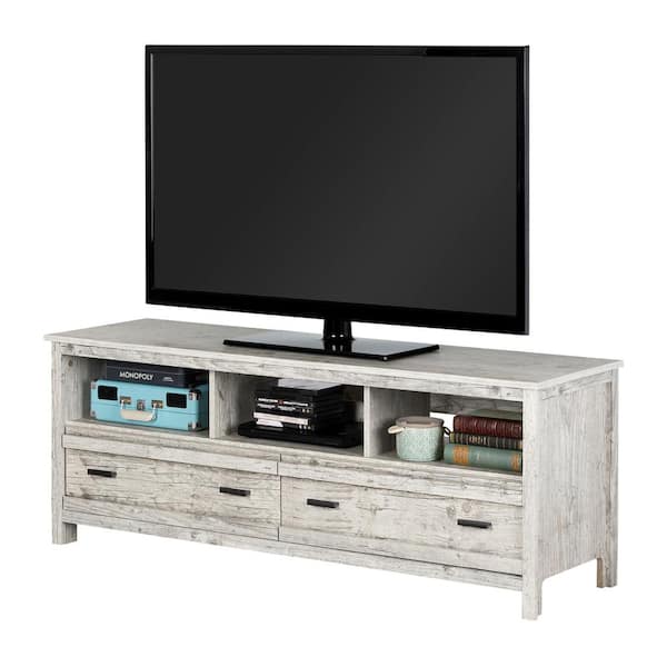 South Shore Exhibit 59 in. Seaside Pine Particle Board TV Stand 60 in.