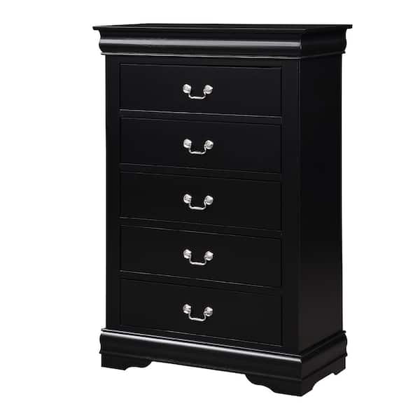 Acme Furniture Louis Philippe Black Chest with Wood Frame 47 in. x 15 in. x 31 in.
