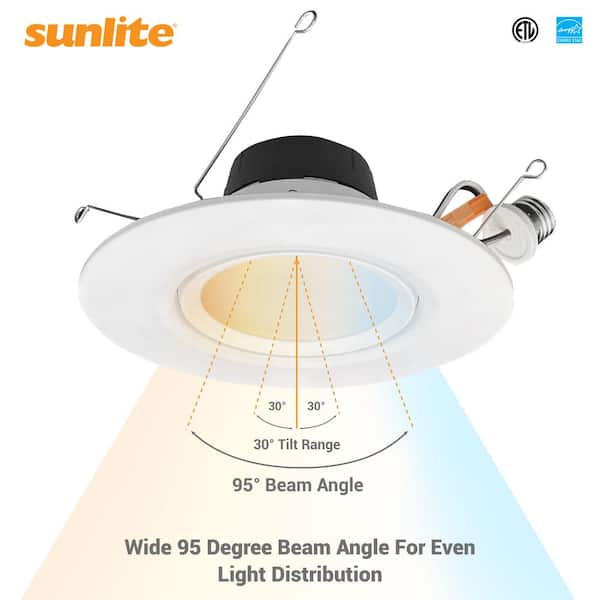 Sunlite 6-pack 5/6 in. Adjustable White Remodel 75-Watt Equivalent