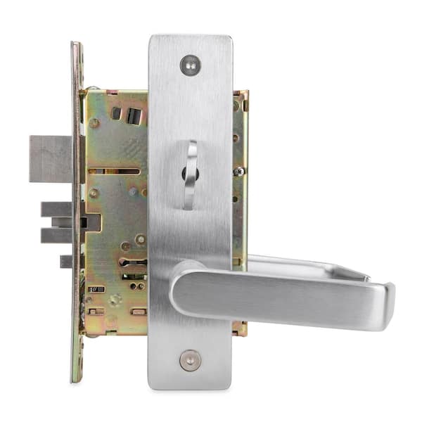 Front Door Satin Nickel Split Arc Handle Door Lock Set with Double-door -  N/A Silver 