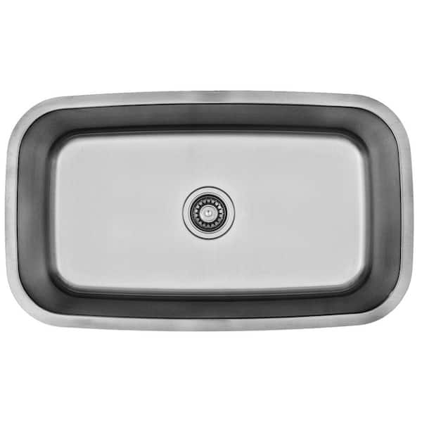 Karran Builder's Choice Stainless Steel 32 in. Large Single Bowl Undermount Kitchen Sink