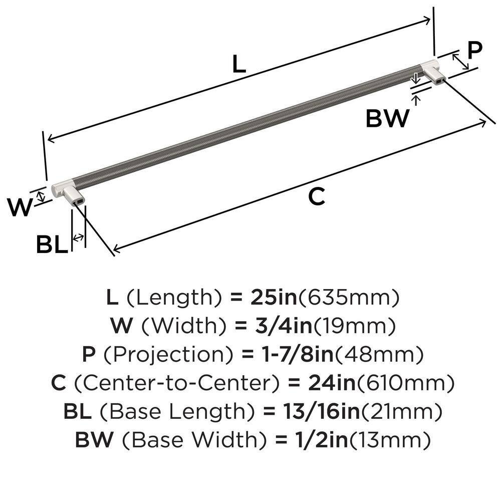 Polished Nickel 25" Modern Industrial Appliance Pull