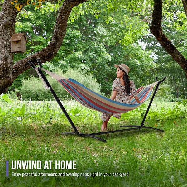 Sorbus 7 ft. Free Standing Adjustable Double Hammock Bed with
