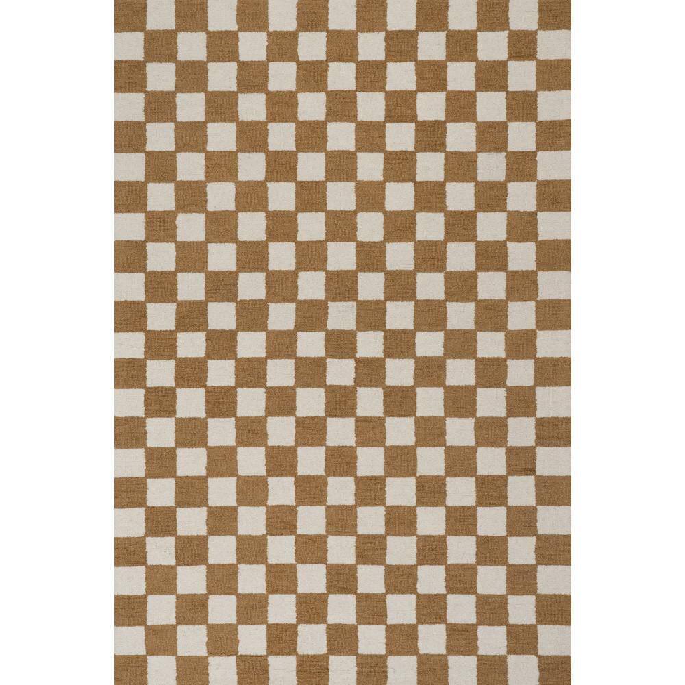 Calina Modern Checkered Indoor Wool Golden Tan 9 ft. x 12 ft. Indoor Area Rug price history on PriceWatchPro