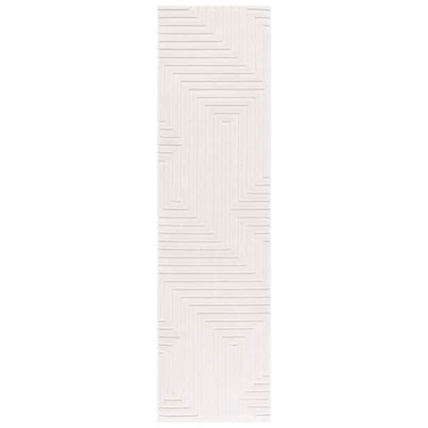 Selena 2 ft. x 10 ft. Ivory Greek Key Runner Rug