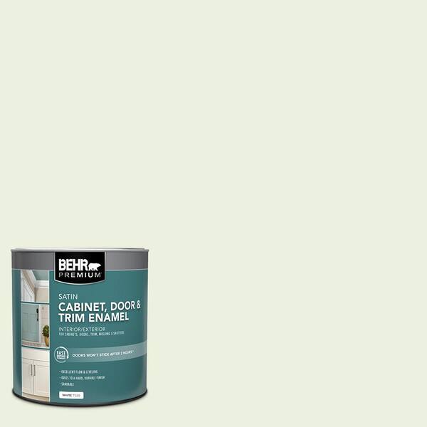 BEHR PREMIUM 1 qt. #M360-1 Glisten Green Satin Enamel Interior/Exterior Cabinet, Door & Trim Paint