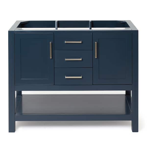 ARIEL Bayhill 42 in. W x 21.5 in. D x 34.5 in. H Freestanding Bath Vanity Cabinet Only in Midnight Blue