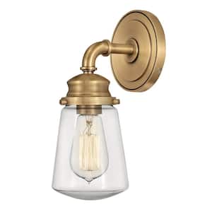 Fritz 5.0 in. 1-Light Heritage Brass Vanity Light