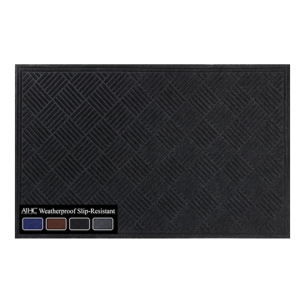 A1HC All Weather Durable Polypropylene Charcoal 36 in. x 60 in. Non Slip Backing Rubber Door Mat