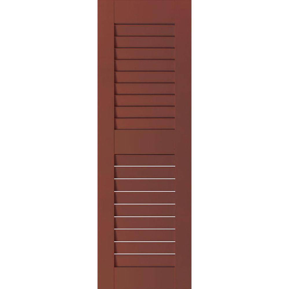 15 in. x 46 in. Exterior Real Wood Pine Louvered Shutters Pair Country Redwood price history on PriceWatchPro