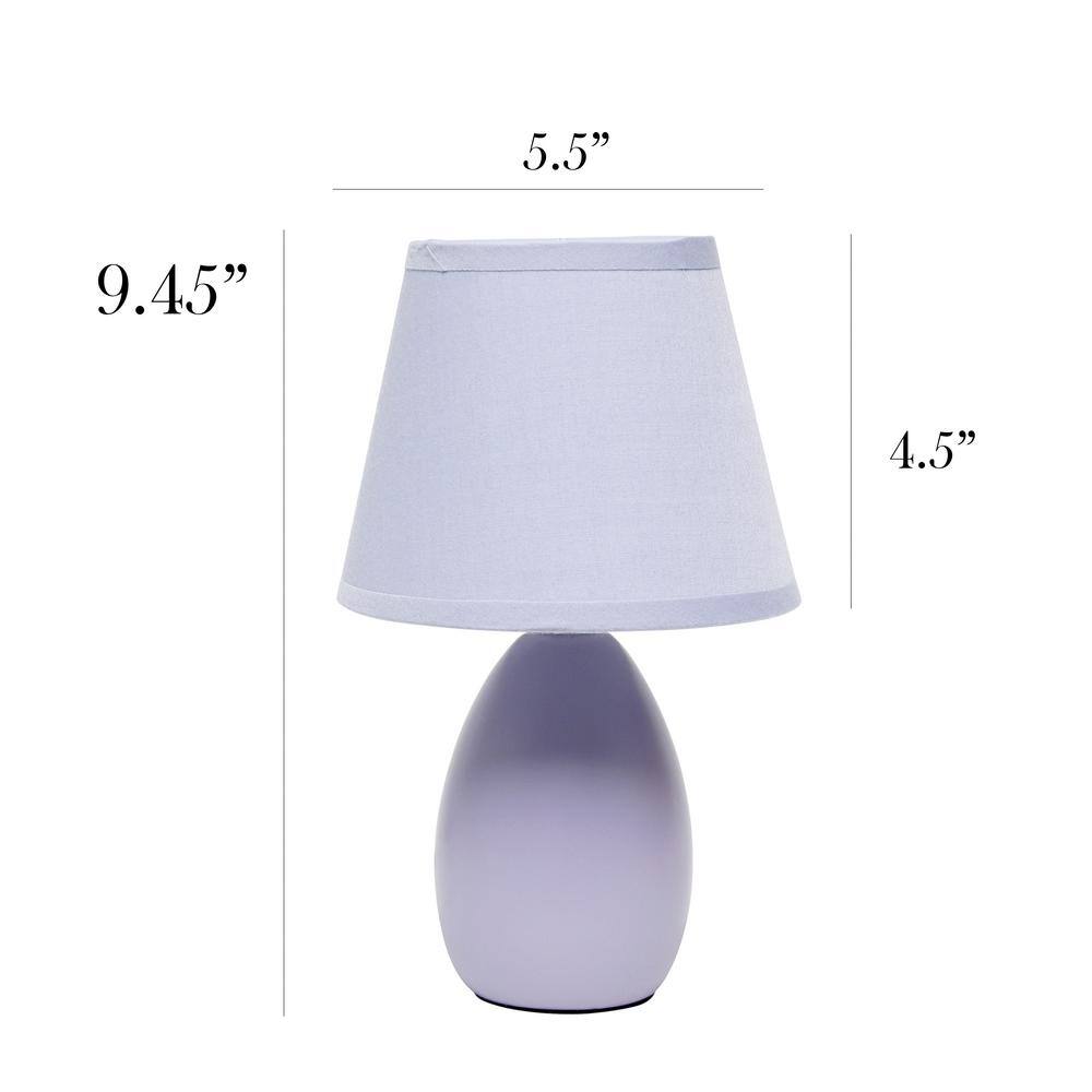 Purple Mini Egg Ceramic Table Lamp with Fabric Shade