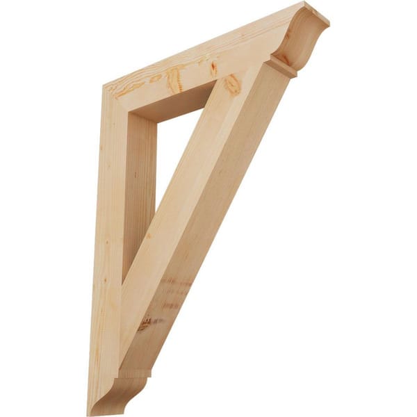 Ekena Millwork 5-1/2 in. x 48 in. x 36 in. Douglas Fir Traditional Smooth Bracket