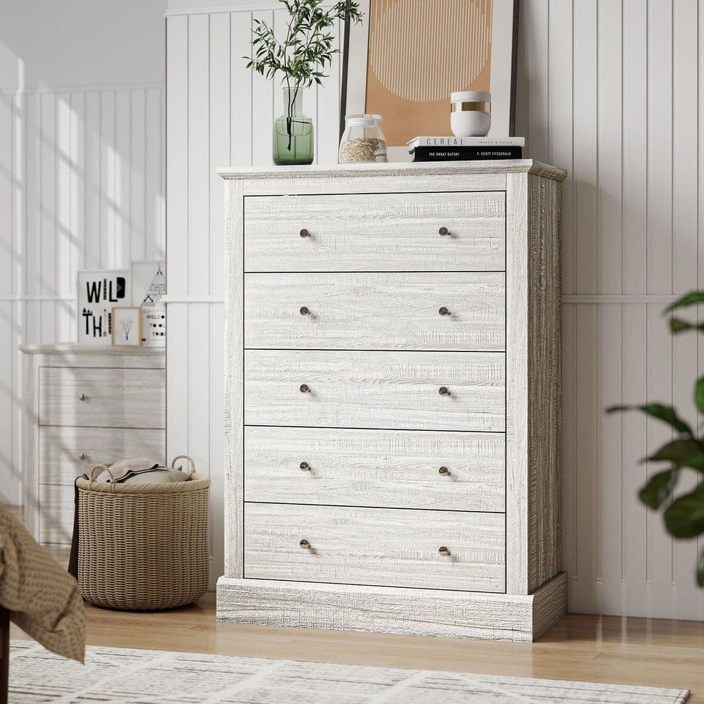 White Oak 5 Drawer 31.1 in. Dresser - thumbnail 3