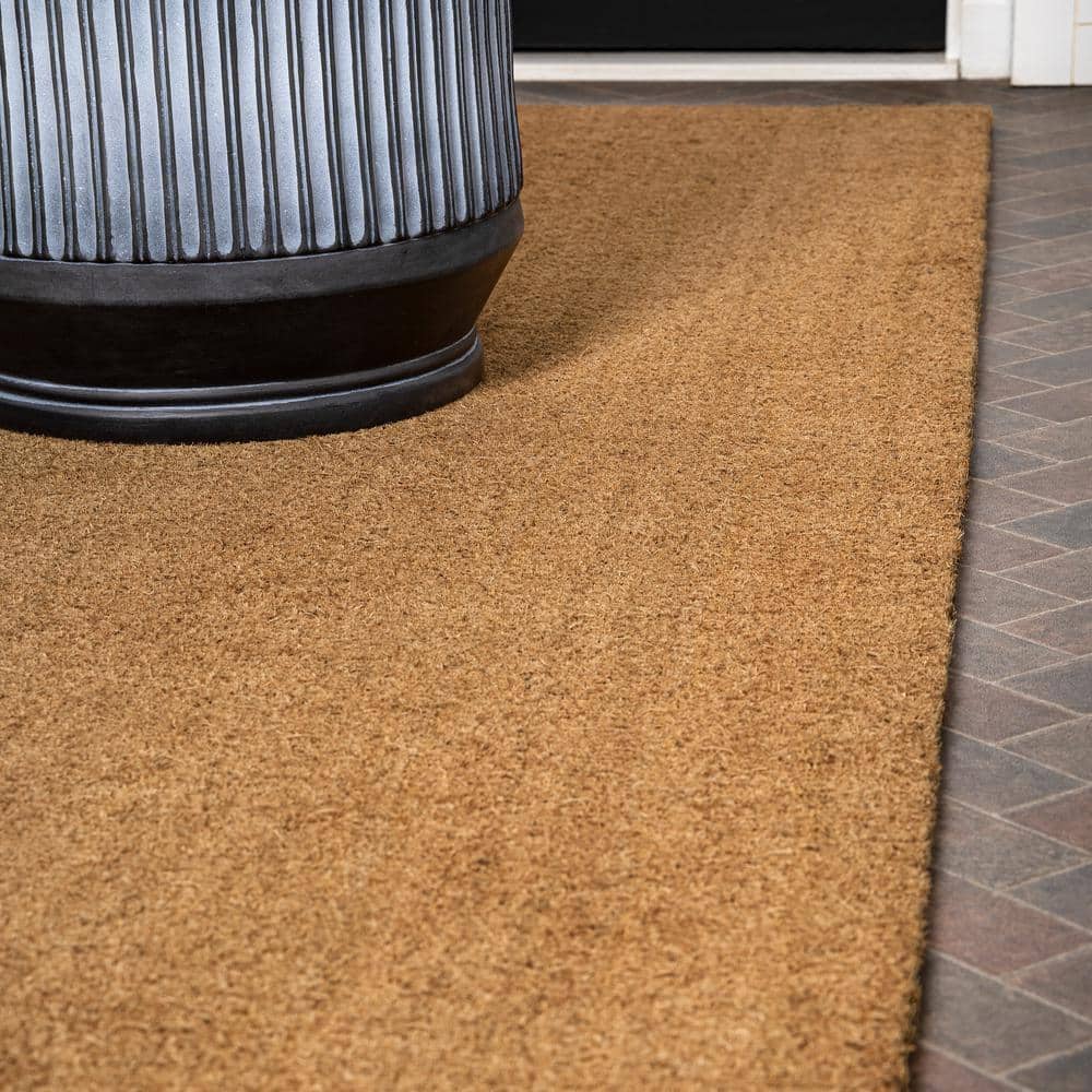 Peater Classic Casual Light Brown Coir Rectangular 2 ft. x 4 ft. Doormat