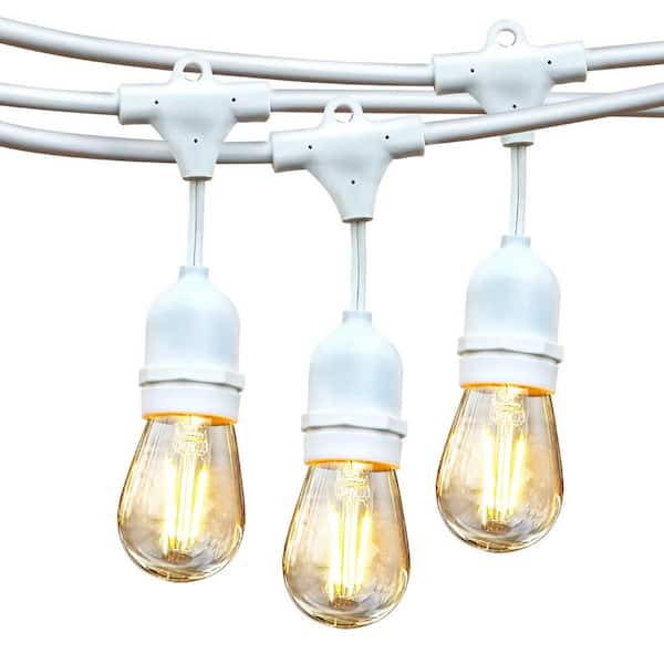 Pro Solar Powered String Lights LED Hanging Edison Bulb 15 Bulbs - 48 feet 