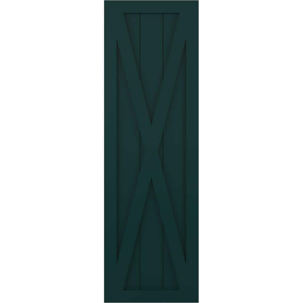 15 in. x 34 in. True Fit PVC Single X-Board Farmhouse Fixed Mount Board and Batten Shutters, Thermal Green (Per Pair) price history on PriceWatchPro