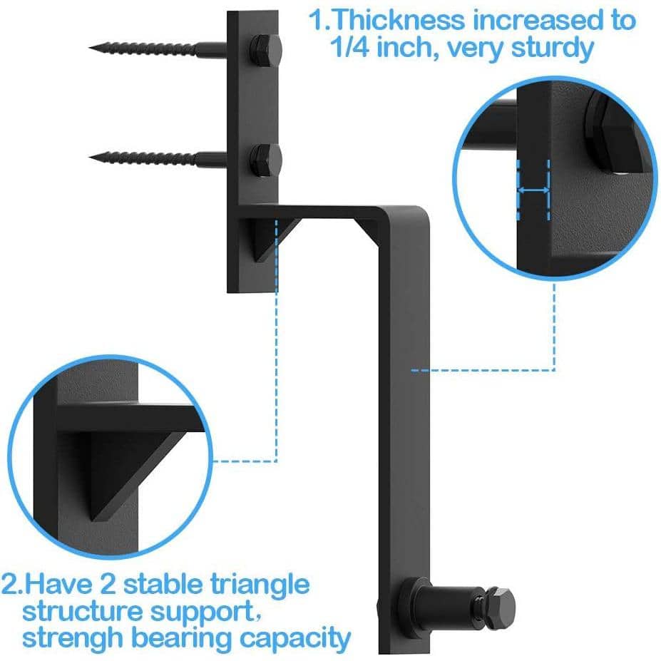 48 in. Black Steel Sliding Barn Door Hardware Kit