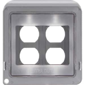 2-Gang Extra Duty Non-Metallic Low Profile While-In-Use Weatherproof Horizontal/Vertical Receptacle Cover, Clear