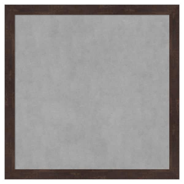 Amanti Art Fresco Dark Walnut 27 in. x 27 in. Framed Magnetic Board